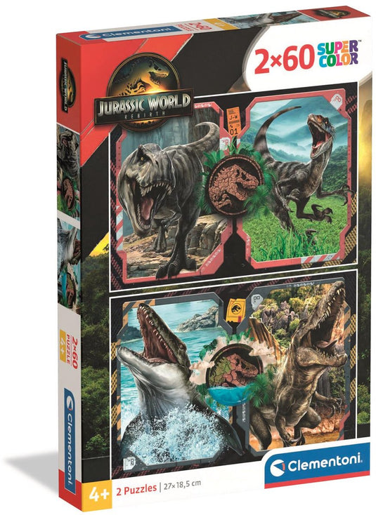 Clementoni puzzel jurassic world, 2x60st.