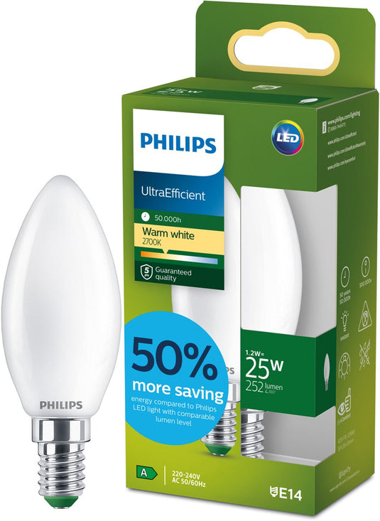 Philips led energiezuinige lamp transparant - 40 w - e27 - warmwit licht - 2-pack - bespaar op energiekosten