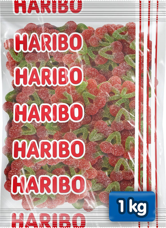 Haribo happy cherries f!zz - zuur snoep kersensmaak - 1kg zak