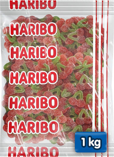 Haribo happy cherries f!zz - zuur snoep kersensmaak - 1kg zak