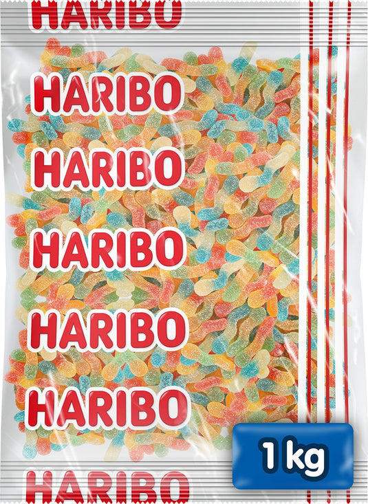 Haribo rainbow worms - zuur snoep in fruitsmaken - 1kg zak