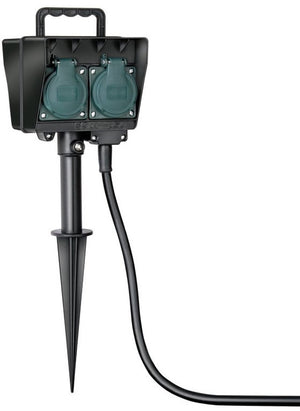 Brennenstuhl tuin stekkerdoos met grondpin 4x230v contactdoos voor tuin | 1154440 - 1154440