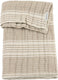 Meyco baby stripe jacquard wiegdeken - pre-washed hydrofiel - sand - 75x100cm - 1.5 tog