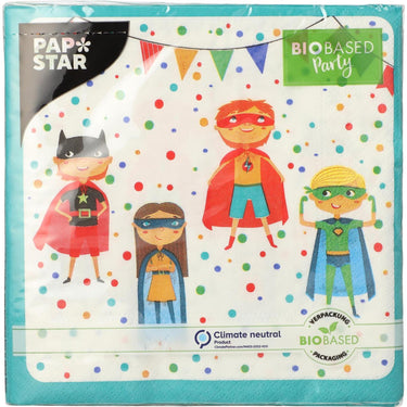 Papstar set a 20 servetten superhero 3-laags 33x33cm