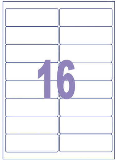 Kangaro etiket -inkjet laser kopieer - 99,1x33,9mm - 100 vel - 16 stickers per vel