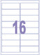 Kangaro etiket -inkjet laser kopieer - 99,1x33,9mm - 100 vel - 16 stickers per vel