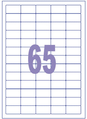 Kangaro etiket - inkjet laser kopieer - 38,1x21,2mm - 100 vel - 65 stickers per vel