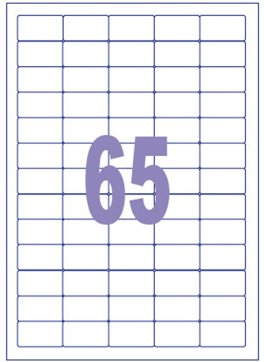 Kangaro etiket - inkjet laser kopieer - 38,1x21,2mm - 100 vel - 65 stickers per vel - k-3821