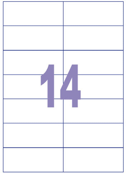 Kangaro etiket - injet laser kopieer - 105x42,4mm - 100 vel - 14 stickers per vel