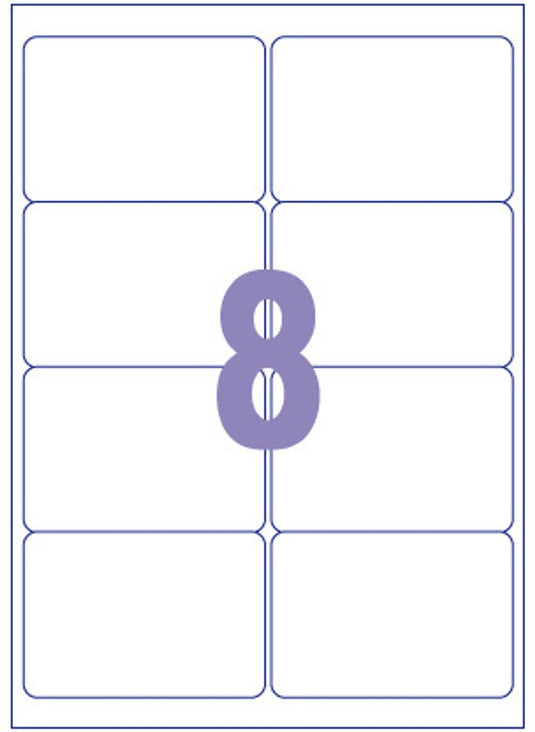 Kangaro etiket - inkjet laser kopieer - 99,1x67,7mm - 100 vel - 8 stickers per vel - k-9967