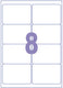 Kangaro etiket - inkjet laser kopieer - 99,1x67,7mm - 100 vel - 8 stickers per vel - k-9967