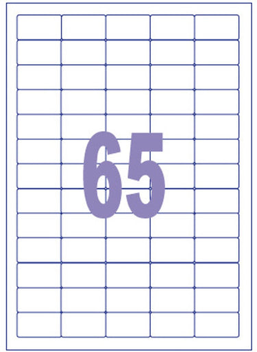 Kangaro etiket - inkjet laser kopieer - 38,1x21,2mm - 100 vel - 65 stickers per vel