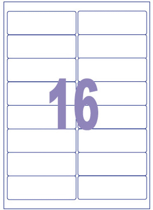 Kangaro etiket -inkjet laser kopieer - 99,1x33,9mm - 100 vel - 16 stickers per vel - k-9933