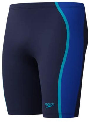 Speedo solid splice jammer heren - strakke zwembroek heren - chloorbestendige zwembroek mannen - sportzwembroek heren met trekkoord - marine blauw - xl
