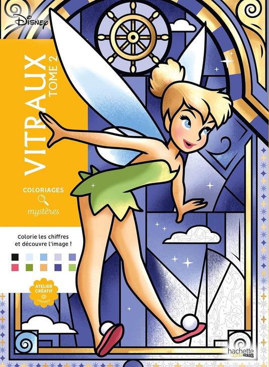 Hachette heroes coloriages mystères - disney vitraux tome 2 - kleuren op nummer - hachette - kleurboek voor volwassenen