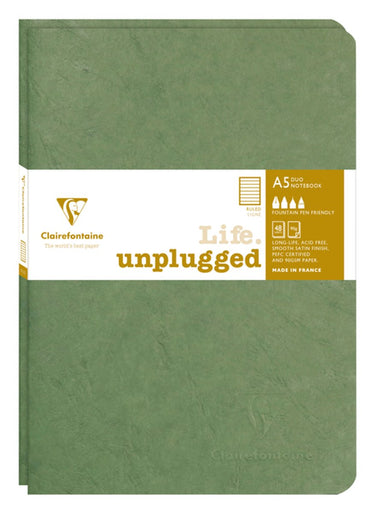 Clairefontaine schrift a5 lijn 96 pagina's 90gr groen seal à 2 stuks
