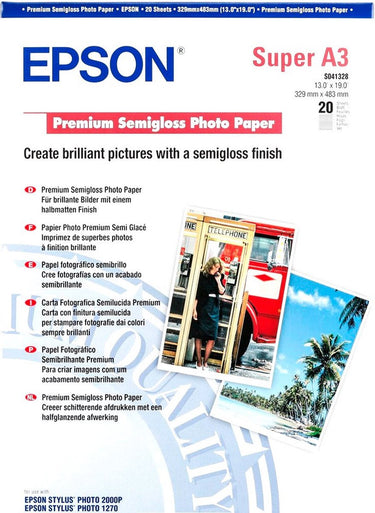 Epson s041328 papier - a3+ 20 vellen semi glans
