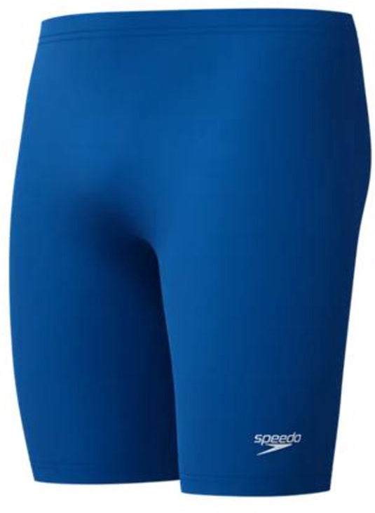 Speedo endurance+ logo jammer heren - strakke zwembroek heren - chloorbestendige zwembroek mannen - kleurvaste sportzwembroek heren - blauw wit - m