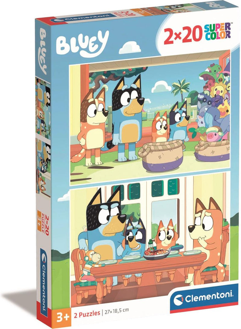 Afbeelding laden in galerijviewer, Clementoni legpuzzel super color bluey, 2x20st.
