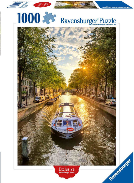 Ravensburger puzzel amsterdam rondvaartboot 1000 stukjes puzzel.