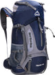 Springos backpack - rugzak - multifunctioneel - kamperen - reizen - regenhoes - fluitje - 60 liter - grijs blauw