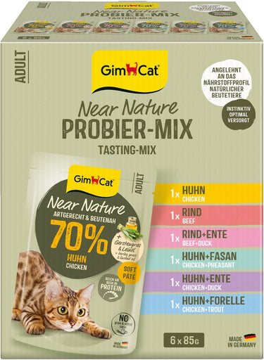 Gimcat near nature mix - kattenvoer - 6 x 85 gr - mixverpakking