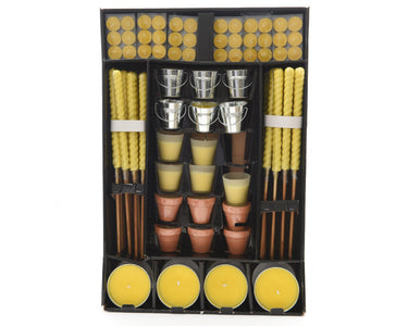 Decoris citronella display gevuld met verschillende citronella artikelen.