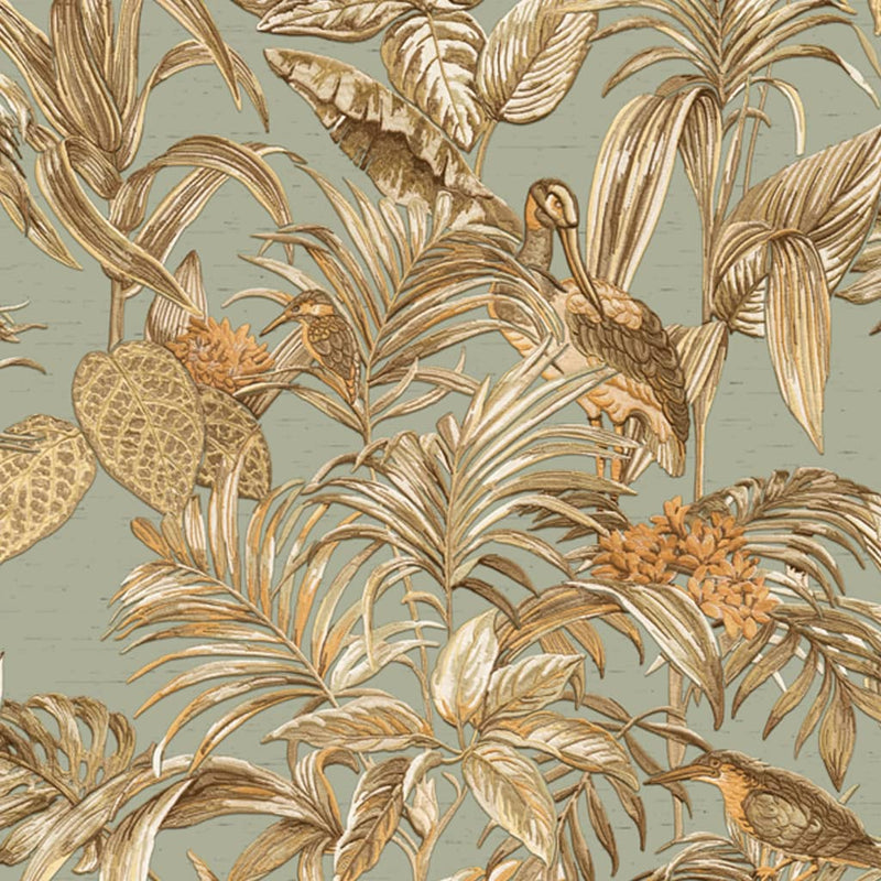 Load image into Gallery viewer, Dutch wallcoverings behang bird-of-paradise groenblauw
