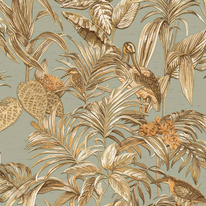 Load image into Gallery viewer, Dutch wallcoverings behang bird-of-paradise groenblauw
