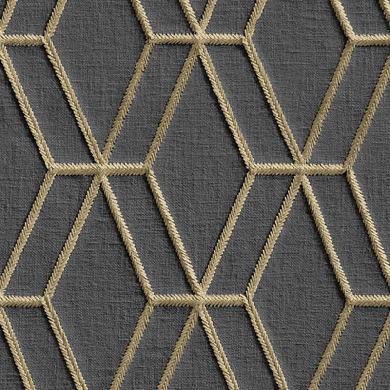 Load image into Gallery viewer, Dutch wallcoverings behang hexagonal zwart en goudkleurig
