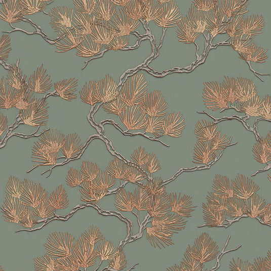 Dutch wallcoverings behang pine tree groen