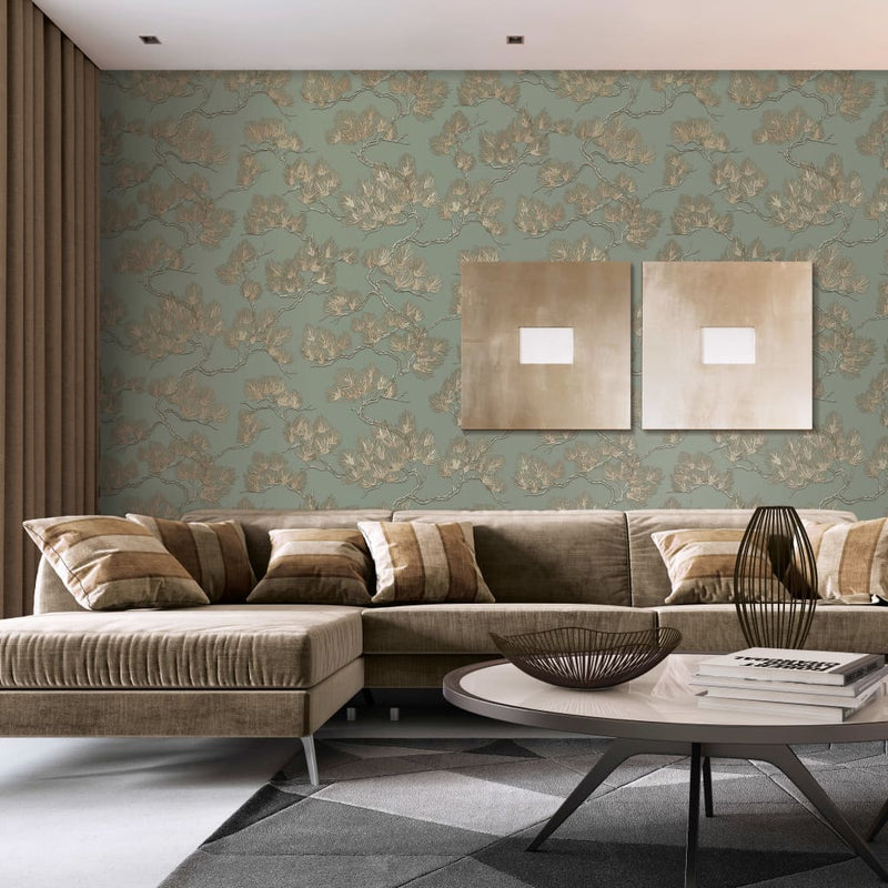 Load image into Gallery viewer, Dutch wallcoverings behang pine tree groen
