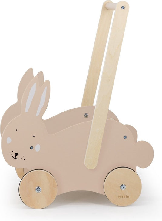 Trixie houten loopwagen - mrs. rabbit - babywalker - kinder speelgoed - loopkar vanaf 1,5 jaar - voor jongens en meisjes - fsc