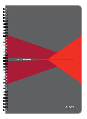 Leitz office notitieboek a4 gelijnd - met pp omslag - 80 grams papier - rood