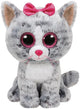 Ty beanie kiki poes knuffel - 24 cm - pluche - grote oogjes - strikje - kat knuffeldier