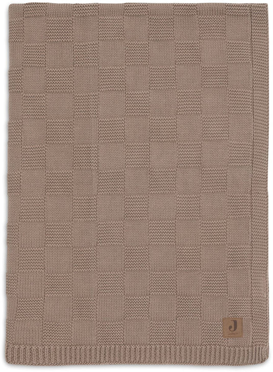 Jollein baby deken wieg - 75x100cm - box knit - milky coffee
