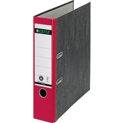Ordner leitz 1080 karton papier breedte 8cm rood duimgat rugetiket schutblad