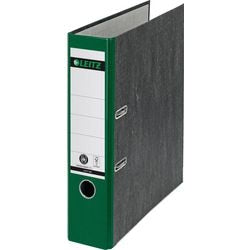 Ordner leitz 1080 karton papier breedte 8cm groen duimgat rugetiket schutblad