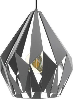 Eglo carlton 1 hanglamp - e27 - 31cm - grijs