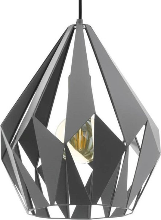 Eglo carlton 1 hanglamp - e27 - 31cm - grijs