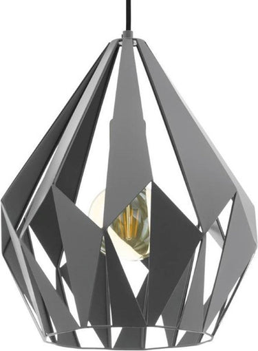 Eglo carlton 1 hanglamp - e27 - 31cm - grijs