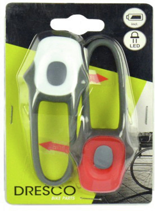 Dresco fietsverlichtingsset - frog lights - led - grijs