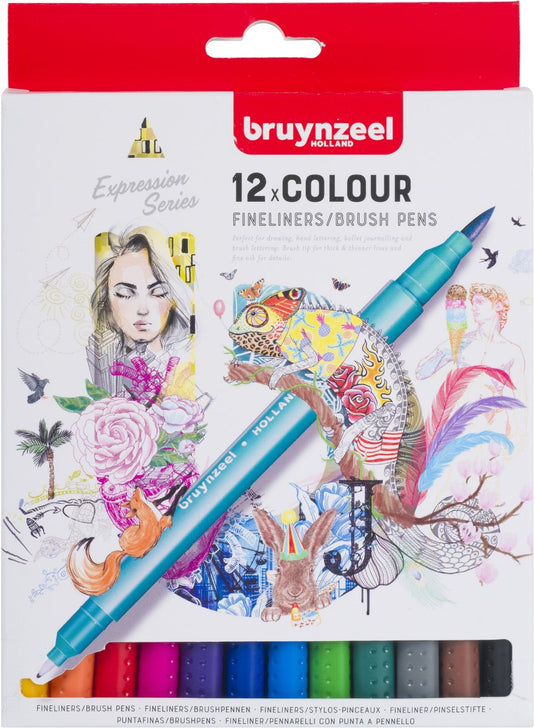 Bruynzeel brushpen set 12 kleuren