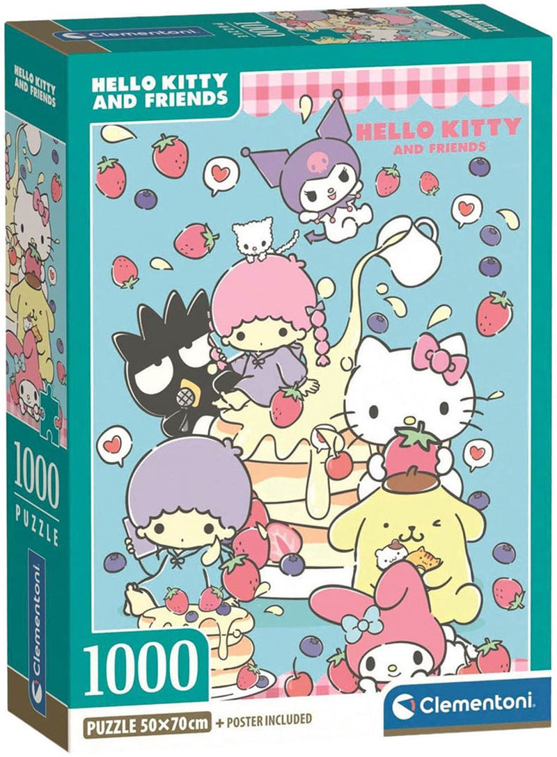 Afbeelding laden in galerijviewer, Clementoni legpuzzel hello kitty - puzzel 1000 stukjes - compact box puzzle - puzzels en legpuzzels voor volwassenen

