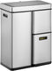 Eko - mirage plus sensor recycler 30+15+15 liter - stainless steel plastic - mat rvs - prullenbak