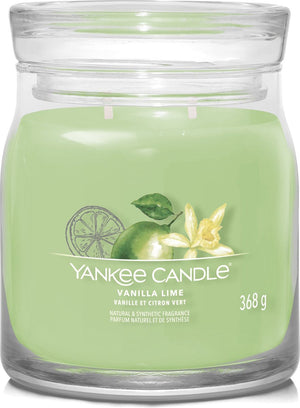 Yankee candle - vanilla lime medium geurkaars - 50 branduren - 2 lonten