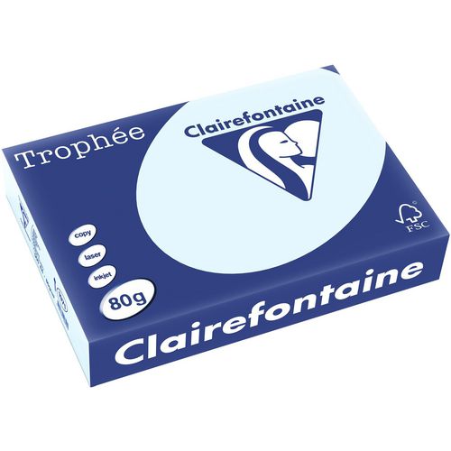 Gekleurd papier clairefontaine 1971 80g m2 a4 pastel blauw