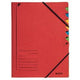Sorteermappen leitz 320g m2 24,5 x 32cm rood hoekelastiek 7-delig week