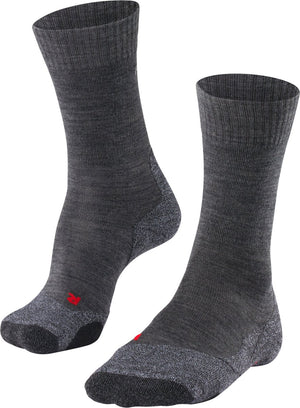 Falke tk2 anti-blaar dik wol functioneel materiaal wandelsokken heren grijs - maat 39-41