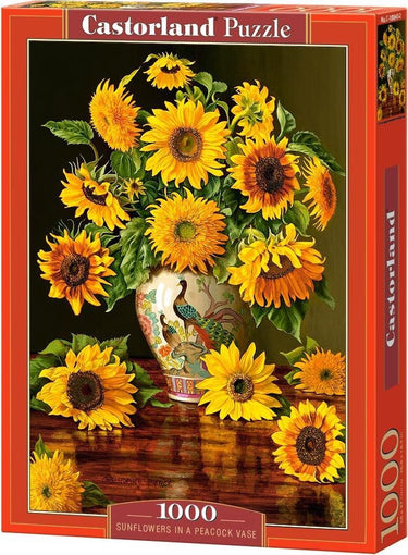 Castorland sunflowers in a peacock vase – puzzel – 1.000 stukjes – satijnen afwerking – perfecte pasvorm – europese kwaliteit